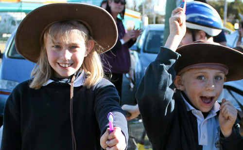 Sally Green and Adam Green get excited about brushing their teeth to keep their smiles.